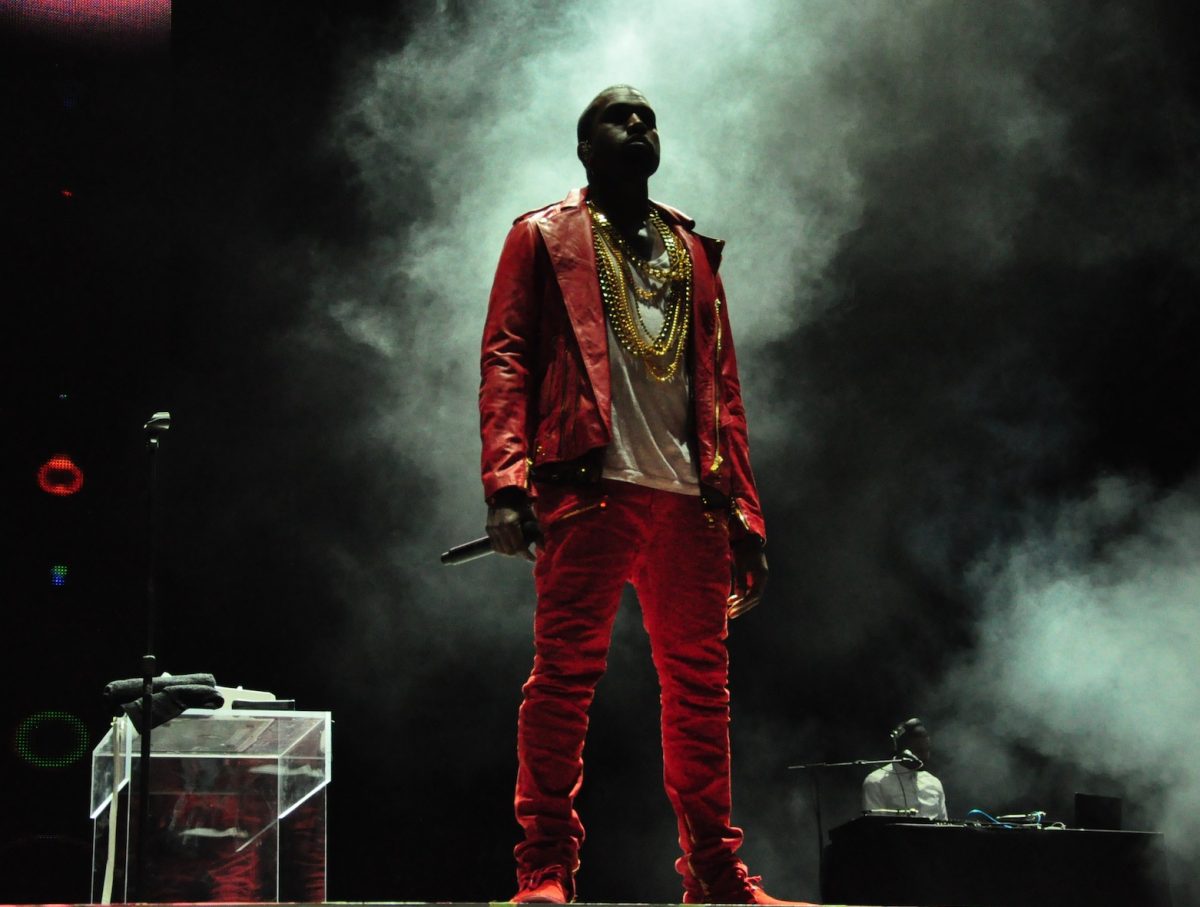 Kanye West performing at Lollapalooza on April 3, 2011 in Chile.
